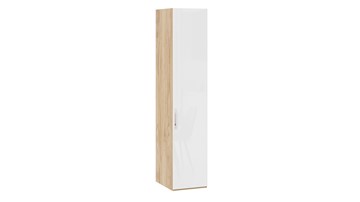 Шкаф для белья Эмбер СМ-348.07.001 (Яблоня Беллуно/Белый глянец) в Чите