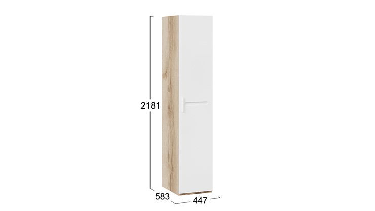 Шкаф для белья Фьюжн  ТД-260.07.01 (Дуб Делано, Белый глянец) в Чите - изображение 3