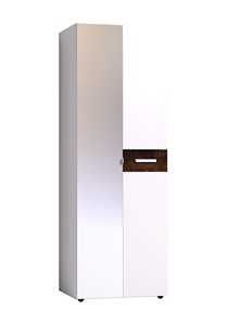 Шкаф Норвуд 54 фасад зеркало + стандарт, Белый-Орех шоколадный в Чите
