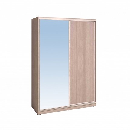 Шкаф 2-х дверный 1600 Домашний Зеркало/ЛДСП, Ясень шимо светлый в Чите - изображение