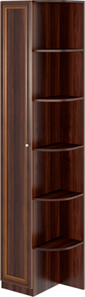 Угловой шкаф-стеллаж Беатрис М13 левый (Орех Гепланкт) в Чите - изображение
