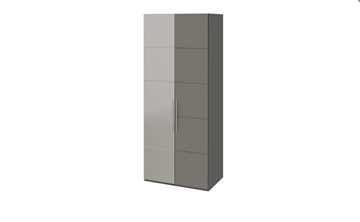 Шкаф распашной Наоми с 1 зеркальной левой дверью, цвет Фон серый, Джут СМ-208.07.04 L в Чите