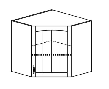 Шкаф кухонный Кантри настенный угловой 718*600*600 мм без стекла в Чите