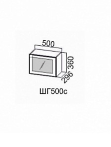 Навесной кухонный шкаф Грейвуд, ШГ500c/360, дуб кремовый матовый в Чите