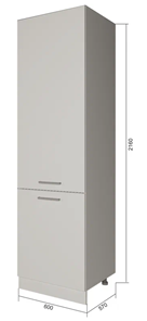 Кухонный шкаф-пенал П7 1, Сатин/Антрацит в Чите