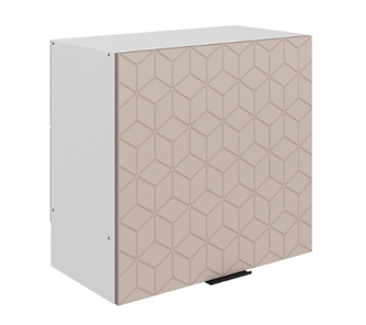Навесной кухонный шкаф Стоун L600 Н566 (1 дв. гл.) с фрезировкой (белый/грей софттач) в Чите - предосмотр