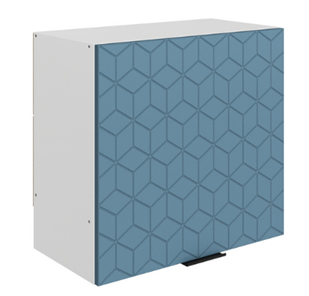 Навесной шкаф Стоун L600 Н566 (1 дв. гл.) с фрезировкой (белый/изумруд софттач) в Чите - предосмотр