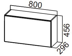 Кухонный навесной шкаф Стайл, ШГ800/456 горизонтальный, МДФ в Чите - предосмотр
