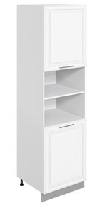 Кухонный шкаф-пенал Мишель L600 H2141 (2 дв. гл.) эмаль (белый/белый) в Чите