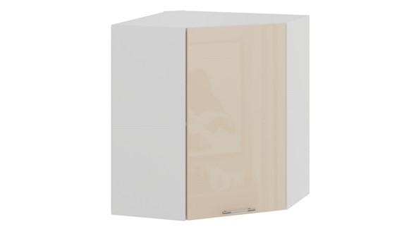 Навесной угловой шкаф Весна 1В6У (Белый/Ваниль глянец) в Чите - изображение