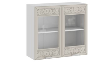 Навесной кухонный шкаф Долорес 1В8С (Белый/Крем) в Чите