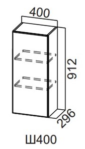 Навесной кухонный шкаф Модерн New, Ш400/912, МДФ в Чите