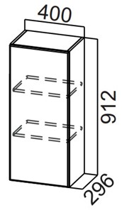 Распашной кухонный шкаф Стайл, Ш400/912, МДФ в Чите - предосмотр