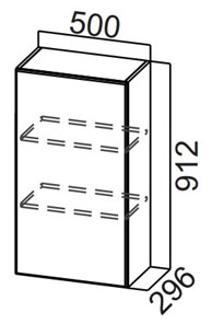 Навесной кухонный шкаф Стайл, Ш500/912, МДФ в Чите