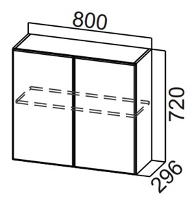 Шкаф навесной на кухню Стайл, Ш800/720, МДФ в Чите