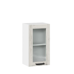 Шкаф кухонный 400 со стеклом Винченца ЛД 234.320.000.028, Белый/Дуб Крафт белый в Чите