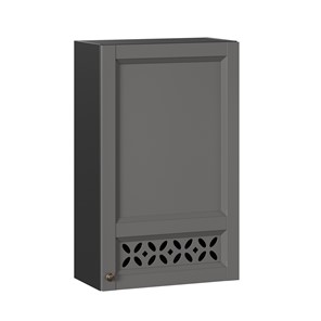 Навесной кухонный шкаф Амели-3 высокий 600 ЛД 299.450.000.047, Черный/Оникс серый в Чите