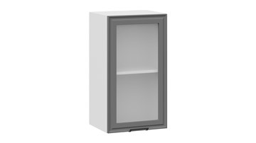 Настенный шкаф Белладжио 1В4С (Белый, Софт графит) в Чите