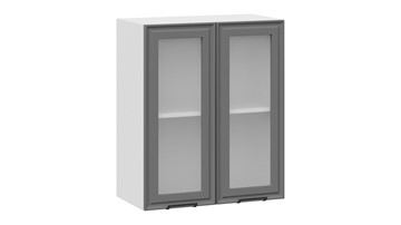 Настенный шкаф Белладжио 1В6С (Белый, Софт графит) в Чите