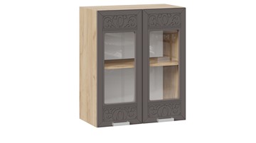 Кухонный навесной шкаф Долорес 1В6С (Дуб крафт золотой/Муссон) в Чите