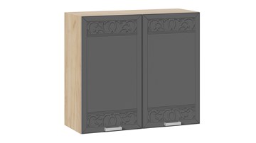 Навесной кухонный шкаф Долорес 1В8 (Дуб крафт золотой/Титан) в Чите