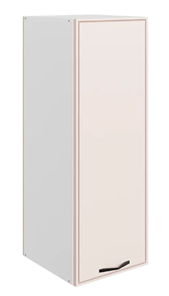 Шкаф навесной Монако L400 Н900 (1 дв. гл.), белый/айвори матовый в Чите