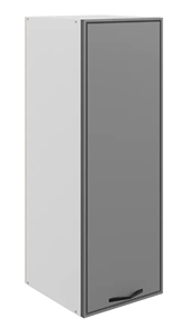 Кухонный шкаф Монако L400 Н900 (1 дв. гл.), белый/графит матовый в Чите