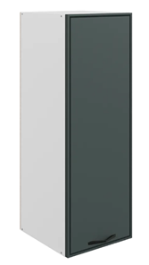 Настенный шкаф Монако L400 Н900 (1 дв. гл.), белый/грин матовый в Чите
