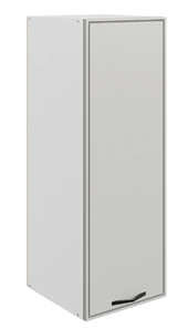 Шкаф настенный Монако L400 Н900 (1 дв. гл.), белый/маус матовый в Чите