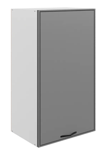 Кухонный навесной шкаф Монако L450 Н900 (1 дв. гл.), белый/графит матовый в Чите