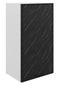 Кухонный навесной шкаф Монако L450 Н900 (1 дв. гл.), белый/мрамор блэкберн матовый в Чите