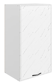 Шкаф кухонный Монако L450 Н900 (1 дв. гл.), белый/мрамор пилатус матовый в Чите