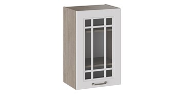 Навесной шкаф Одри со стеклом В_72-45_1ДРс (Белый софт) в Чите