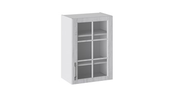 Настенный шкаф Прованс (Белый глянец/Санторини светлый) со стеклом В_72-50_1ДРс в Чите