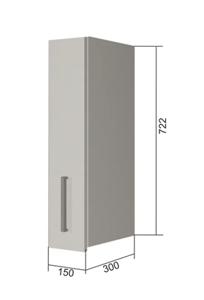 Кухонный шкаф В7 15, Сатин/Белый в Чите - изображение
