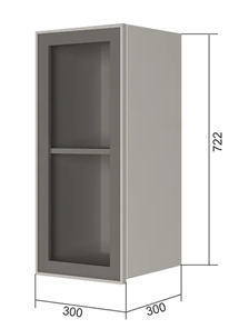 Кухонный навесной шкаф В7 30, Стекло/Антрацит в Чите