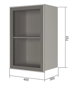 Навесной кухонный шкаф В7 40, Стекло/Белый в Чите