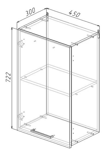 Навесной кухонный шкаф В7 45, Антрацит/Антрацит в Чите - изображение 1