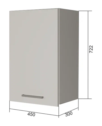 Настенный шкаф В7 45, Сатин/Антрацит в Чите - изображение