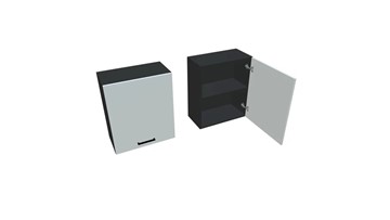Кухонный навесной шкаф В7 60, Белое гладкое Ламарти/Антрацит в Чите