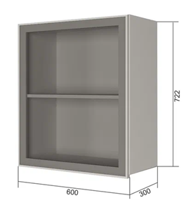Кухонный навесной шкаф В7 60, Стекло/Белый в Чите