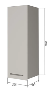 Навесной кухонный шкаф В9 30, Сатин/Белый в Чите
