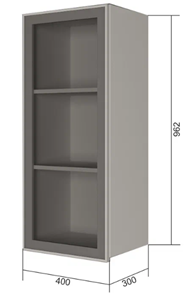 Кухонный навесной шкаф В9 40, Стекло/Антрацит в Чите