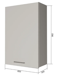 Навесной кухонный шкаф В9 60, МДФ Меренга/Антрацит в Чите