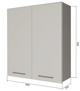 Кухонный навесной шкаф В9 80, МДФ Меренга/Белый в Чите