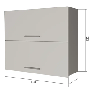 Навесной кухонный шкаф ВГ2 80, МДФ Черный матовый/Антрацит в Чите