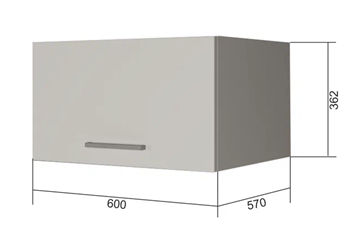 Кухонный навесной шкаф ВГ60Г, Белое гладкое Ламарти/Антрацит в Чите
