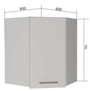 Кухонный шкаф угловой ВУ7, Серый/Антрацит в Чите