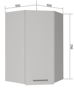 Кухонный угловой шкаф ВУ9, Бетон пайн/Антрацит в Чите