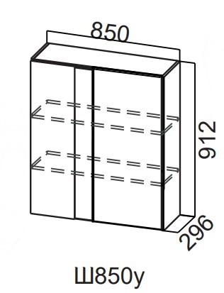 Угловой настенный шкаф Модерн New, Ш850у/912, МДФ в Чите - изображение